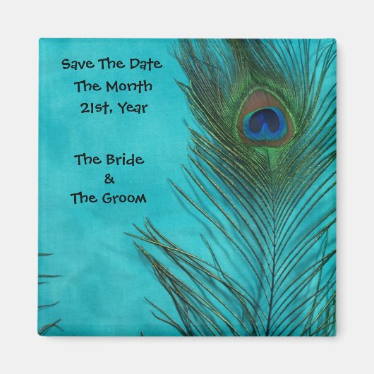 アクアピーコックの羽結婚の磁石 マグネット (正面)