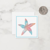 アクアピーチウォーターカラーヒトデ ノートカード (正面/裏面インサイチュ)