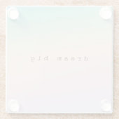 アクアピーチパープルピンク絞り染めグラデーションパーソナライズされた ガラスコースター (裏面)