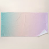 アクアピーチパープルピンク絞り染めグラデーション ビーチタオル (正面)