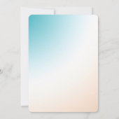 アクアピーチ白グラデーション赤ちゃんシャワー 招待状 (裏面)