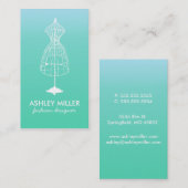 アクアファッションデザイナードレス型枠名刺 名刺 (正面/裏面)