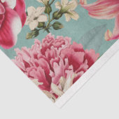 アクアファブリック上のフローラ配列牡丹 薄葉紙 (詳細)