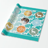 アクアファミリーフォトトナディースクリスマメリースブライト ラッピングペーパー (アンロールド)