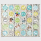 アクアファミリーフォトトナディースクリスマメリースブライト ラッピングペーパー (フラット)