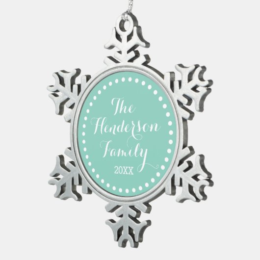 アクアファミリーモノグラムキープサケホリデイオーナメント スノーフレークピューターオーナメント (右)