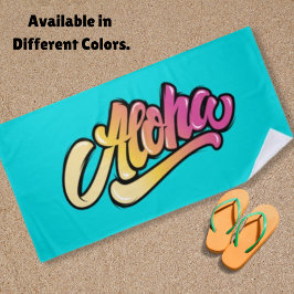 アクアファンキーブモダンルーハワイアンアロハ ビーチタオル