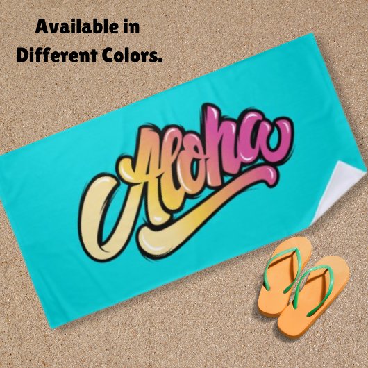 アクアファンキーブモダンルーハワイアンアロハ ビーチタオル