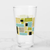 アクアファンキーブルーイエロー長方形ミッドセンチュリー タンブラーグラス (裏面)