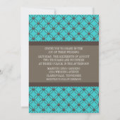 アクアファンシー格子結婚式招待状 招待状 (裏面)