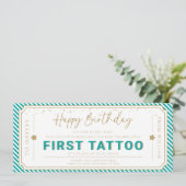 アクアファーストタトゥー誕生日ギフトバウチャー 招待状 (スタンド正面)
