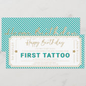アクアファーストタトゥー誕生日ギフトバウチャー 招待状 (正面/裏面)