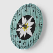 アクアフェイクウッド&エーデルワイス ラージ壁時計 (傾斜)