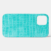 アクアフェイククロコダイルレザー Case-Mate iPhoneケース (裏面 (横))