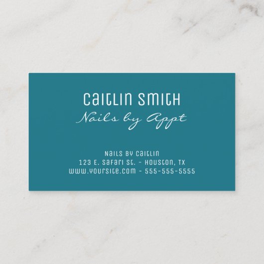 アクアフェイクブルーフォイルレオパードピンクブラシストローク 名刺 (裏面)