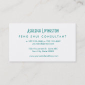 アクアフェンシュイシンプルスタイルV53K 名刺 (裏面)