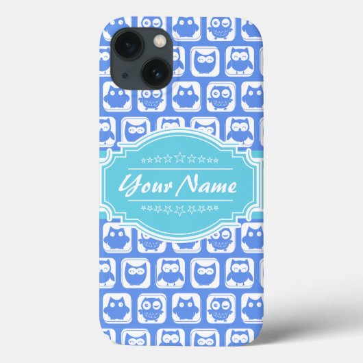 アクアフクロウパーソナライズされたの名前 Case-Mate iPhoneケース (裏面)