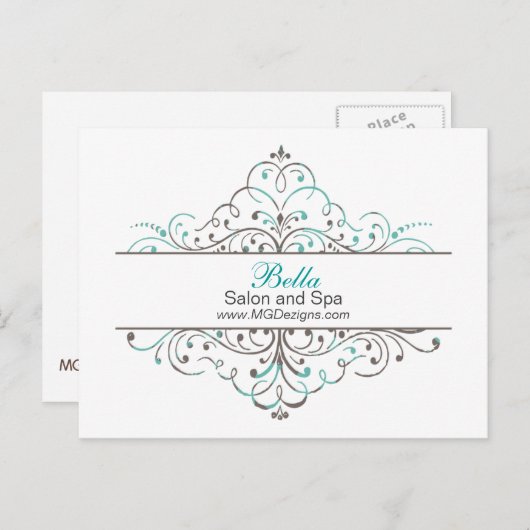 アクアフラワービジネスパーソナライズされた用文房具 ポストカード (正面/裏面)