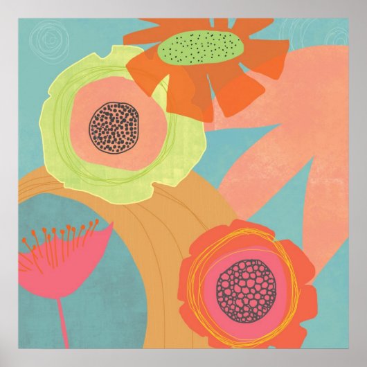 アクアフラワーポップ・アートの – ポスター (正面)