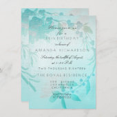 アクアフローラピーチクラフト誕生日 招待状 (正面/裏面)