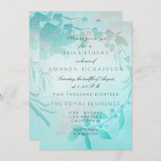 アクアフローラピーチクラフト誕生日 招待状