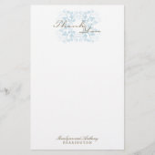 アクアフローラフローリッシュエレガントな結婚式ありがとう 便箋 (正面)
