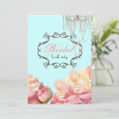 アクアフローラブライダルシャワーティーパーティの招待状 招待状 (スタンド正面)
