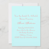 アクアフローラブライダルシャワーティーパーティの招待状 招待状 (裏面)
