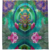 アクアフローラ抽象芸術水中庭園 シャワーカーテン (正面)