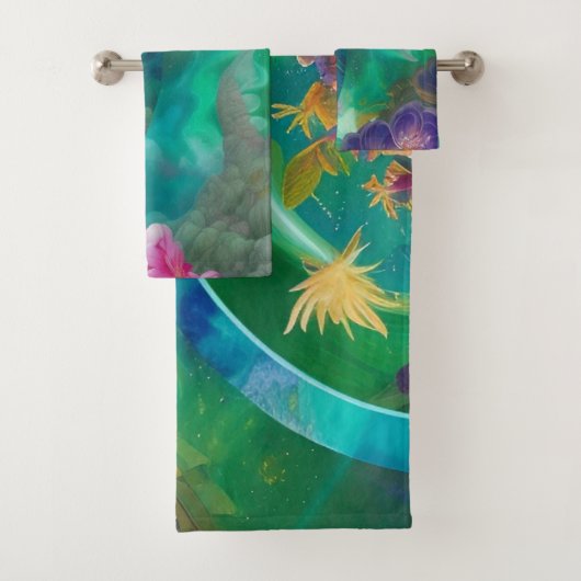 アクアフローラ抽象芸術水中庭園 バスタオルセット (インサイチュ)