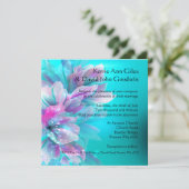 アクアブカラフルルーアンドピンク結婚式招待状 招待状 (スタンド正面)