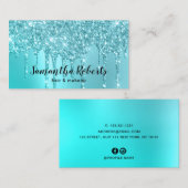 アクアブスタイリッシュルーミントグリッターがヘア&化粧 名刺 (正面/裏面)