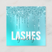 アクアブスタイリッシュルーミントグリッターがラッシュを落とす スクエア名刺 (正面)