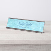 アクアブモダンルーウォーターテンプレートトレンディー デスクネームプレート (正面)