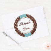 アクアブラウンありがとうシール ラウンドシール (封筒)