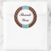 アクアブラウンありがとうシール ラウンドシール (バッグ)