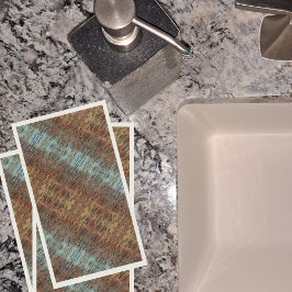 アクアブラウンとオレンジの抽象芸術