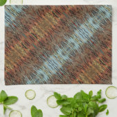 アクアブラウンベージュタンパターン(の模様が)ある抽象芸術 キッチンタオル (折り畳み)