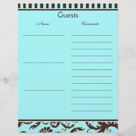 アクアブラウンホワイトストライプ紙ダマスクエストブック