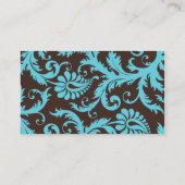 アクアブラウンホワイトダマスク座席表 プレイスカード (裏面)