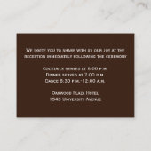 アクアブラウンホワイトフローラ披露宴エンクロージャカード エンクロージャーカード (裏面)