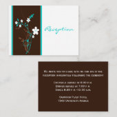 アクアブラウンホワイトフローラ披露宴エンクロージャカード エンクロージャーカード (正面/裏面)