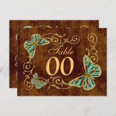 アクアブラウン金ゴールドテーブル番号 ポストカード (正面/裏面)