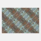 アクアブラウン&オレンジワイルド抽象芸術ラッピング紙 ラッピングペーパーシート (正面3)