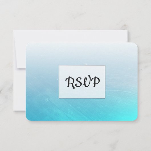 アクアブラックとブルーウェディングRSVPカード 出欠カード (裏面)