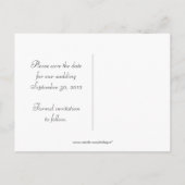 アクアブラックモノグラムフローラ渦巻き日付保存 案内ポストカード (裏面)