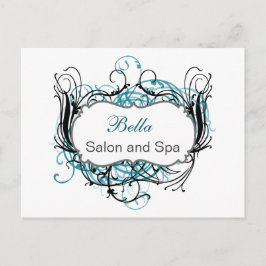 アクアブラック&ホワイトシック・ビジネスサンキューカード ポストカード