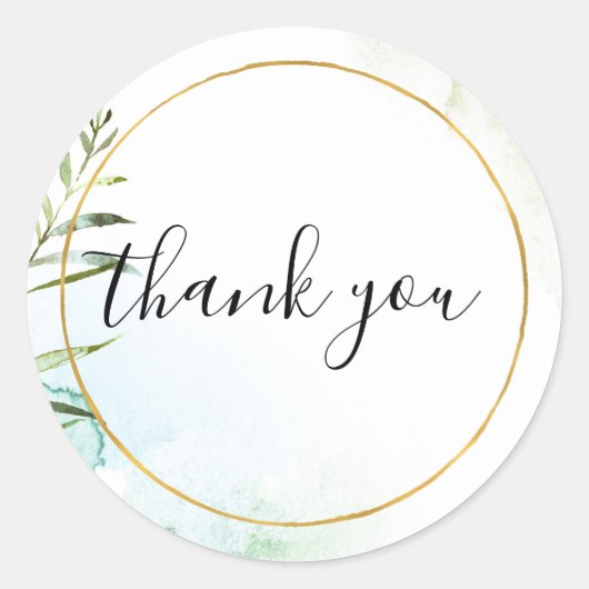 アクアブリス葉ズウォーターカラーサンキュー ラウンドシール (正面)