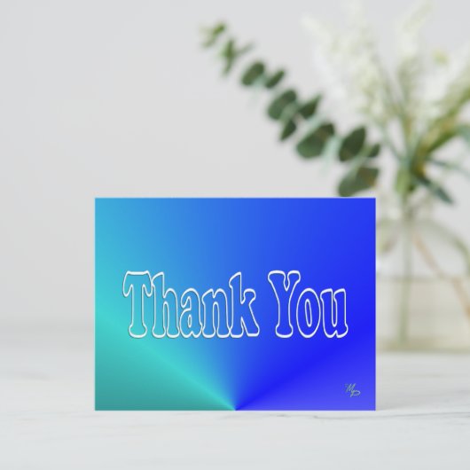 アクアブルーありがとう空白の- ポストカード (スタンド正面)