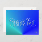 アクアブルーありがとう空白の- ポストカード (正面/裏面)